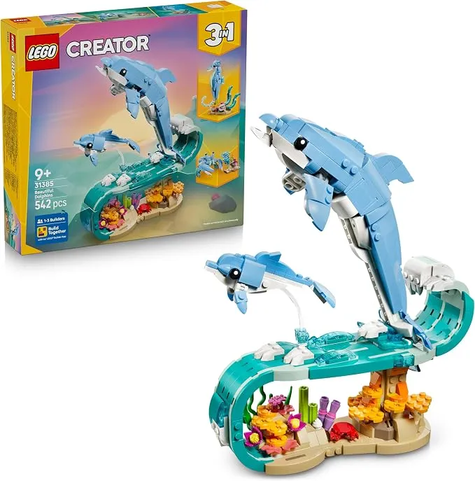 LEGO Creator 3 en 1 Animales Marinos: Delfines, Caballito de Mar o Cangrejo