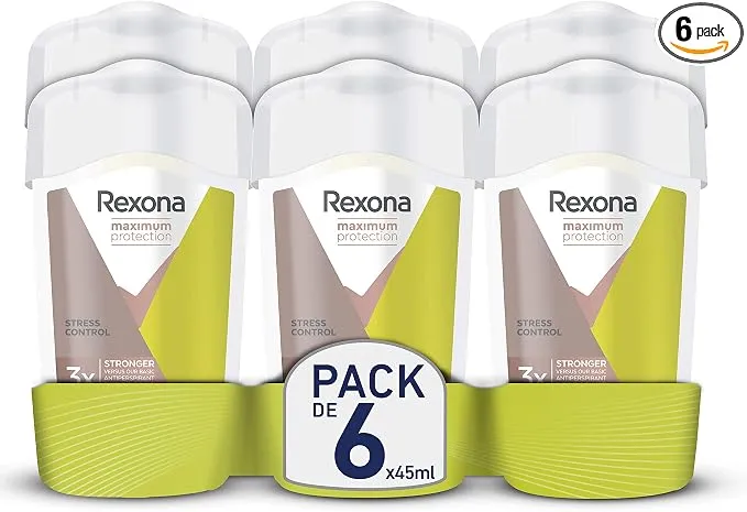 Rexona Maximum Protection Desodorante Crema Mujer Soft Solid Stress Control Pack 6