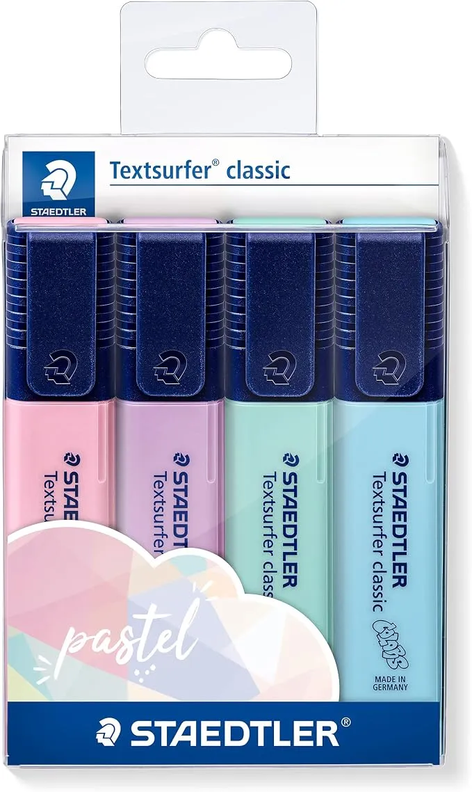 Rotuladores fluorescentes Staedtler Textsurfer Estuche 4 Colores Pastel
