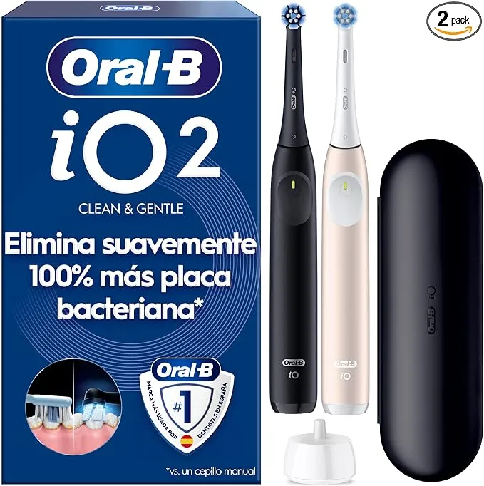 Pack 2 Cepillos de Dientes Eléctricos Oral-B iO 2 Negro y Rosa