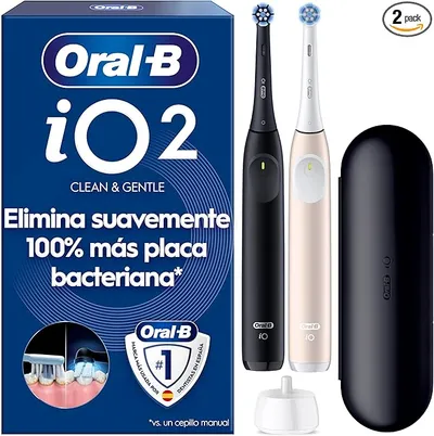 Pack 2 Cepillos de Dientes Eléctricos Oral-B iO 2 Negro y Rosa
