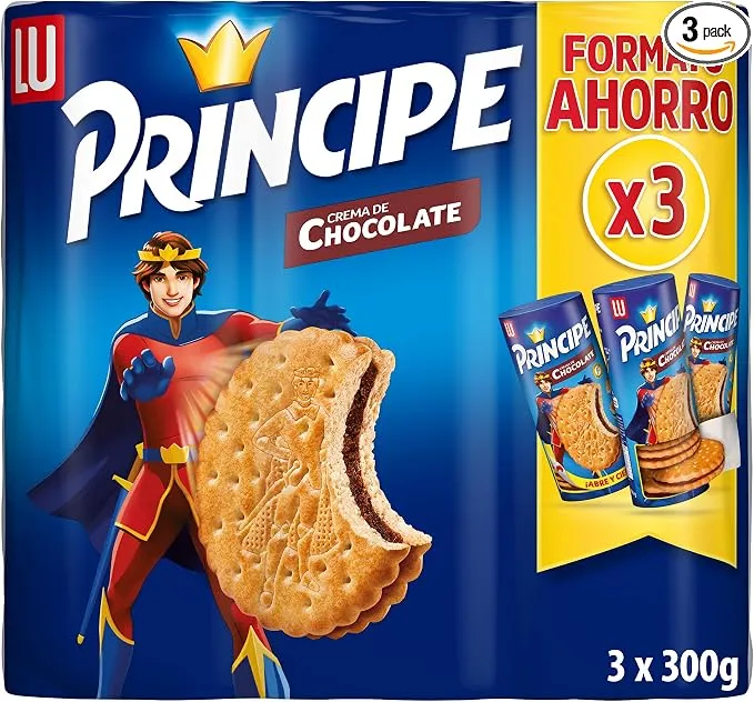 Príncipe Original Galletas Rellenas Crema de Chocolate Pack 3 x 300g