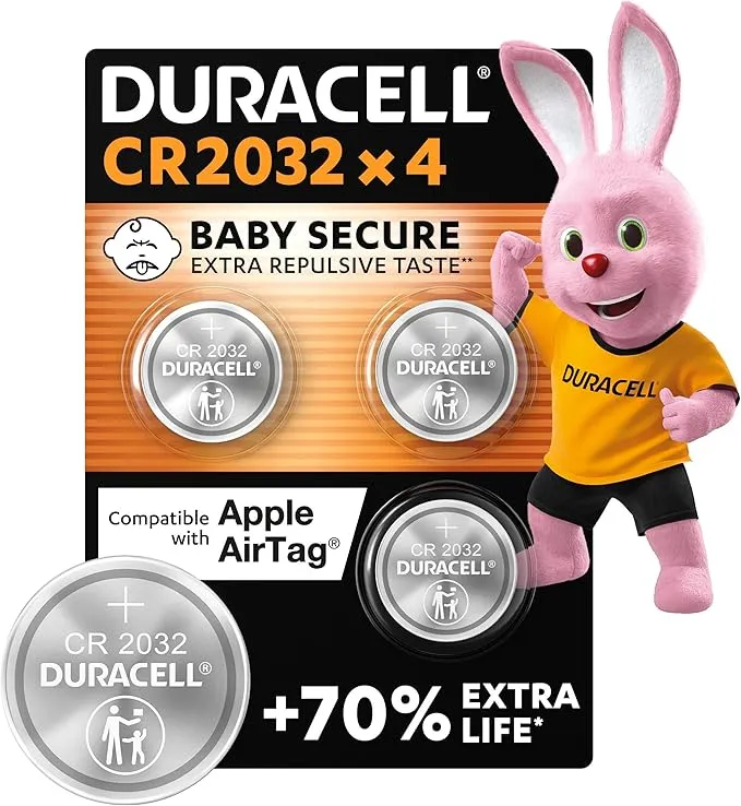 Paquete de 4 pilas Duracell CR2032