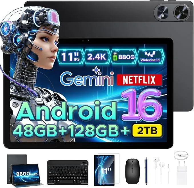 Tablet P11 Pro 11" 2.4K 90Hz 48GB RAM 128GB ROM con Lápiz y Ratón