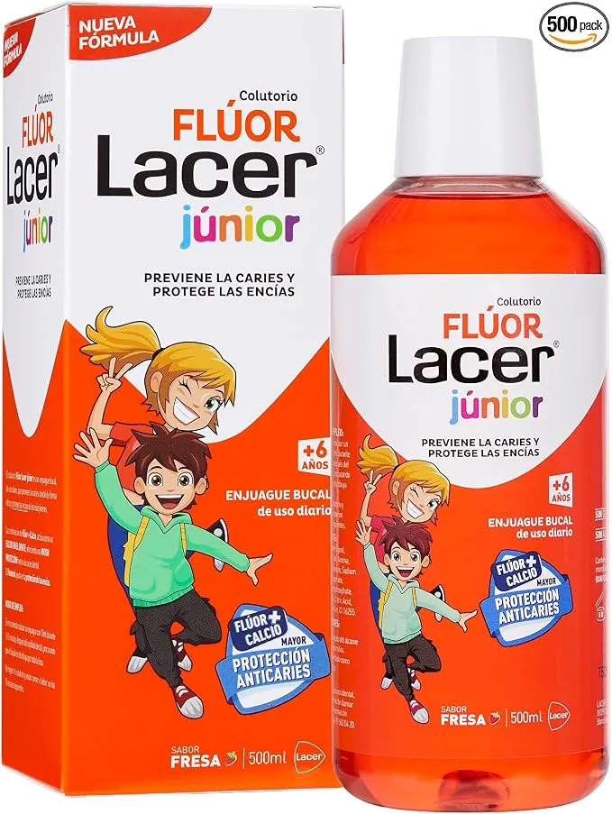 Colutorio Infantil Lacer Flúor 500 ml Sabor Fresa