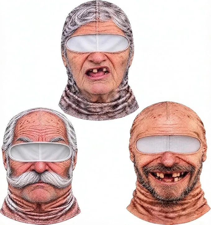 Pasamontañas 3D Realista con Diseño Divertido - ¡Ideal para Invierno y Disfraces!