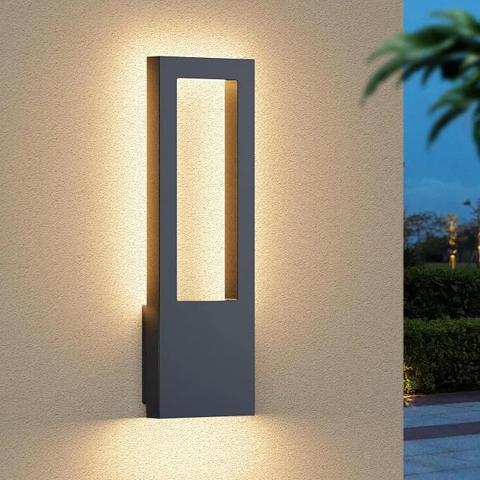 Aipsun Lámpara LED Exterior 30W Aplique Pared Antracita Blanco Cálido IP65