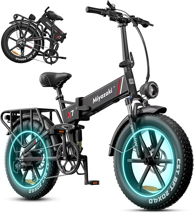 Bicicleta Eléctrica Plegable Miyazaki X7 - Autonomía 120km