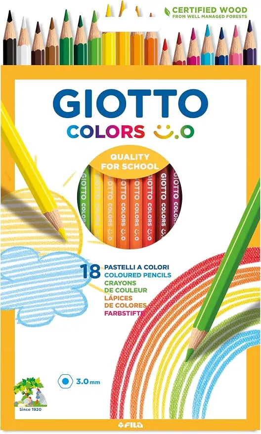 Lápices de Colores GIOTTO Colors Smiley, 18 Unidades