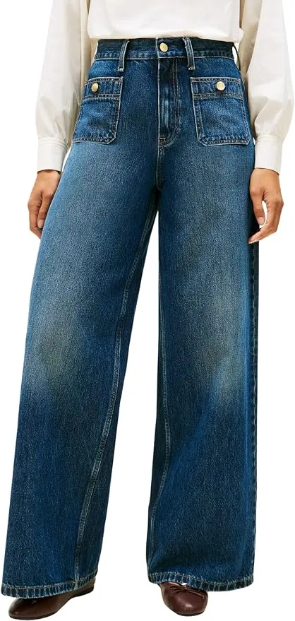 Vaqueros Anchos Tommy Hilfiger Mine 70'S Mujer Cintura Alta Azul