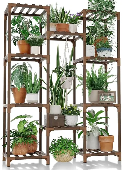 Bamworld Estantería de Madera para Plantas