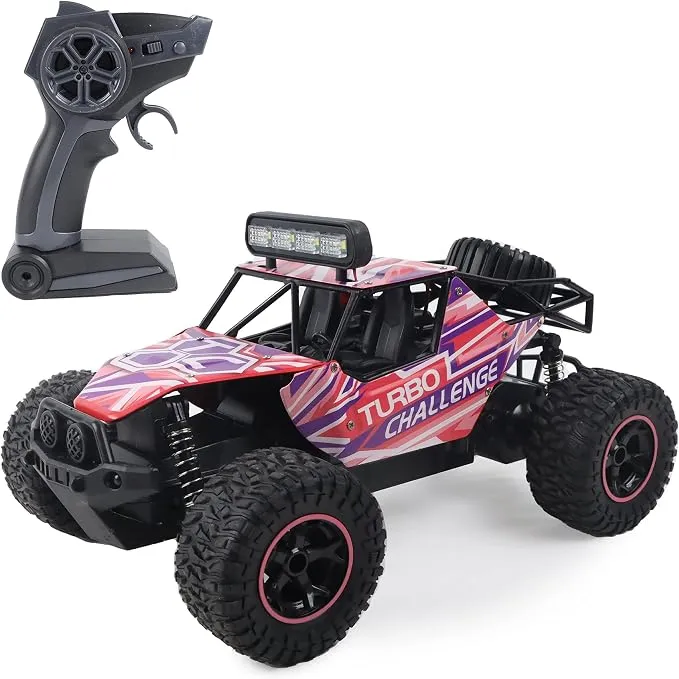 Coche de Control Remoto TURBO CHALLENGE Elite Rosa - Metal, Listo para Usar con 2 Baterías