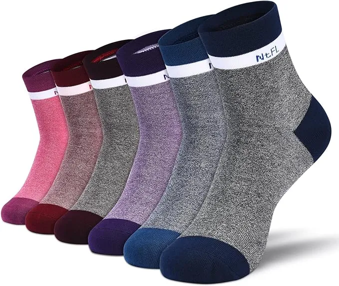 NinetoFiveLife Pack of 6 Cotton Socks for Women Crew Sock Athletic Hiking Socks Soft and Comfortable,Breathable