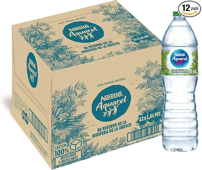 Pack Ahorro Nestlé Aquarel Agua Mineral Natural 12 Botellas x 1.5L