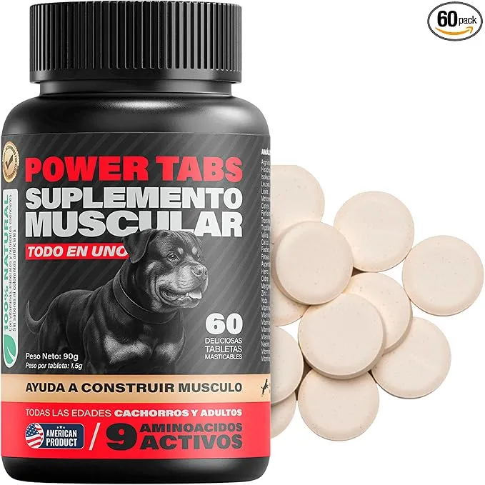 Power Tabs Energía Plus Suplemento para Perros Activos