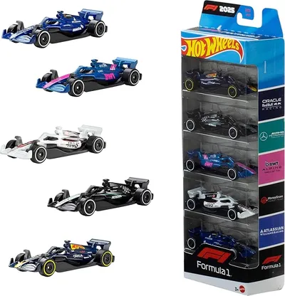 Hot Wheels Formula 1 Pack de 5 Coches de Juguete