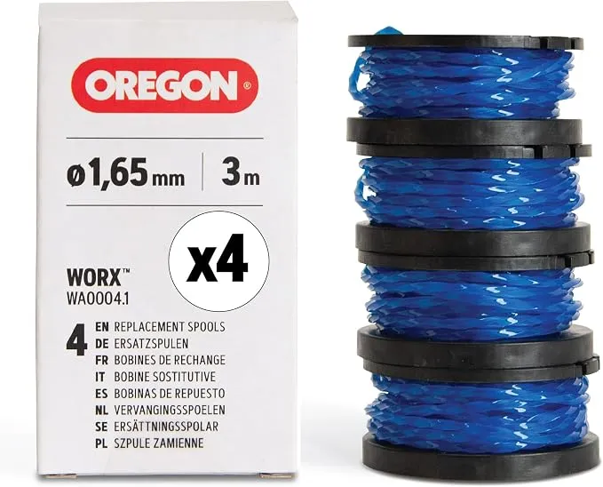 Oregon Carrete de Hilo para Desbrozadoras Worx WA0004.1, Pack de 4