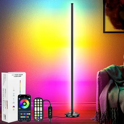 NIKYJM Lámpara de Pie LED Regulable RGB con Remoto y APP