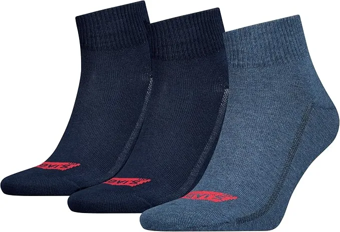 Calcetines Levi's Unisex Mid Cut Bw Logo Recycled Cotton Pack 3