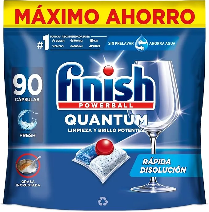 Pastillas Lavavajillas Finish Powerball Quantum - Limpieza Profunda y Brillo Superior