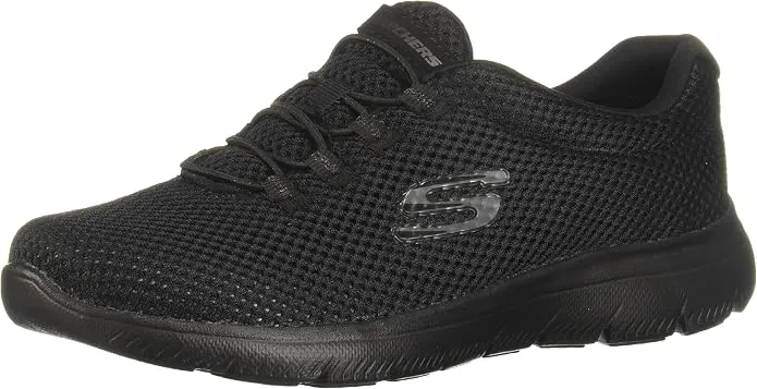 Skechers Mujer Summits Trainer, Black Mesh/ Trim, 40 EU