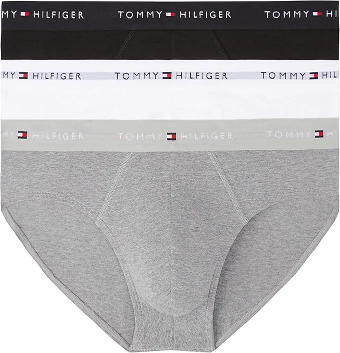 Tommy Hilfiger Calzoncillos Hip Briefs Pack de 3 Hombre con Logotipo en la Cintura