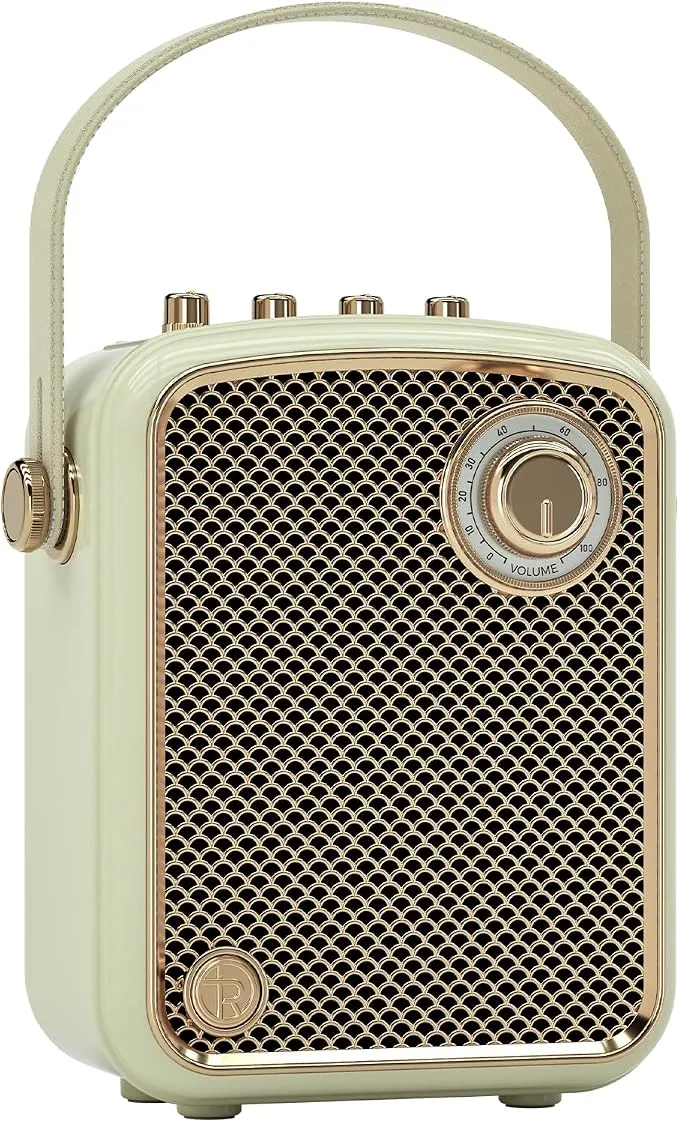 Altavoz Bluetooth Portátil Retro 80W con Subwoofer y DSP