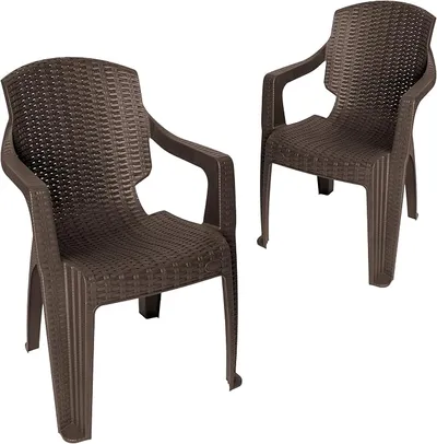 Pack 2 Sillones de Jardín Garronda Efecto Ratán Apilables