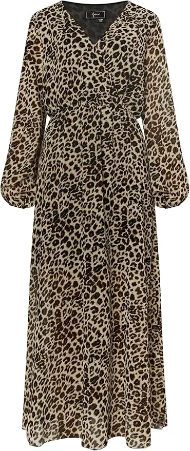 EUCALY Vestido Largo Leoprint