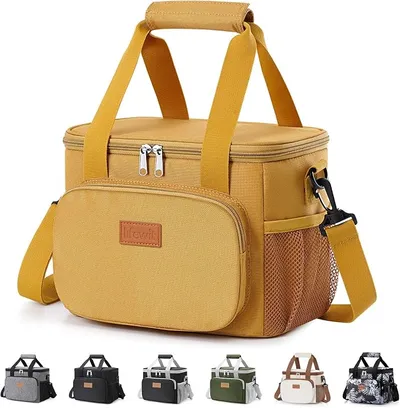 Lifewit Bolsa Térmica Porta Alimentos 9L (12 Latas) para Trabajo, Playa y Viaje - Marrón