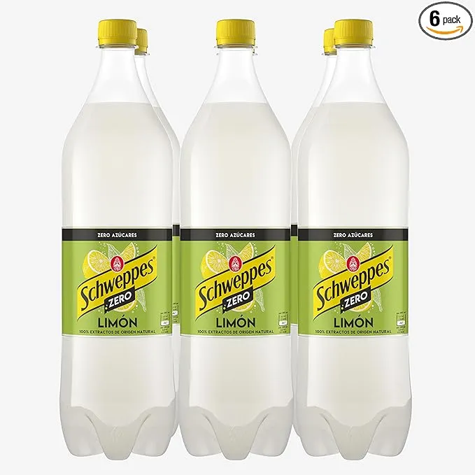 Schweppes Limón Zero - Pack de 6 botellas de refresco