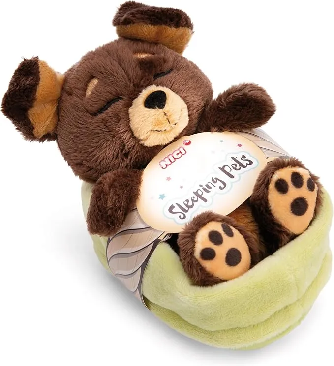 NICI Peluche Perro Durmiendo en Cesta 12 cm