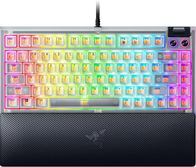 Razer BlackWidow V4 75% Phantom White: Teclado Mecánico Gaming Intercambiable