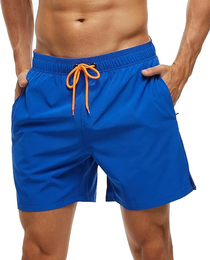 Arcweg Bañadores Hombres Pantalones Cortos Hombres Deportes con Malla Forro Elástico Correas Ajustable Bolsillos con Cremallera Secado Rápido Playa Verano Azul Oscuro M(EU)