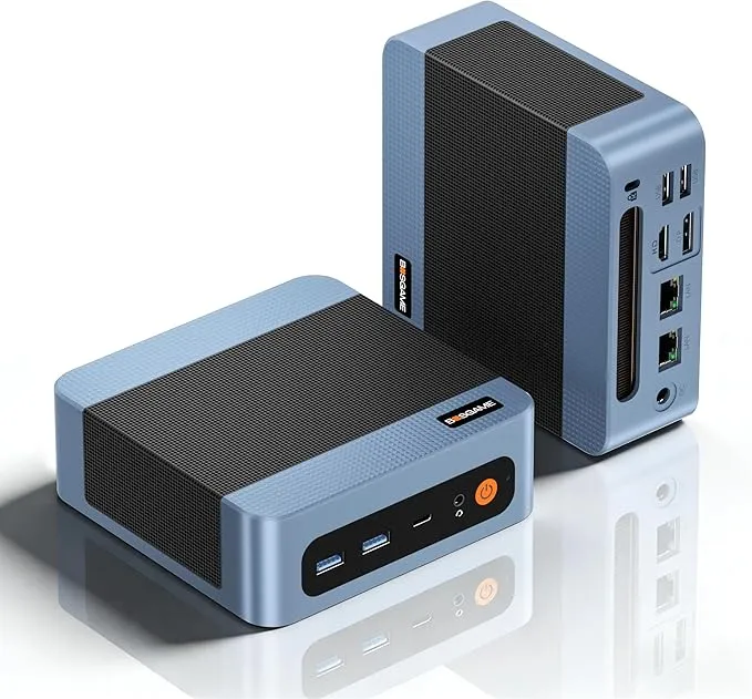 Mini PC BOSGAME E5 con AMD Ryzen 5300U, Triple Pantalla 4K y Doble LAN