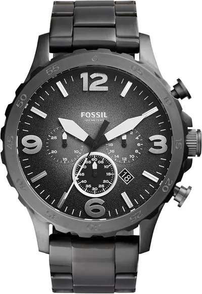 Fossil Reloj Nate Cronógrafo Acero Ahumado JR1437 para Hombre