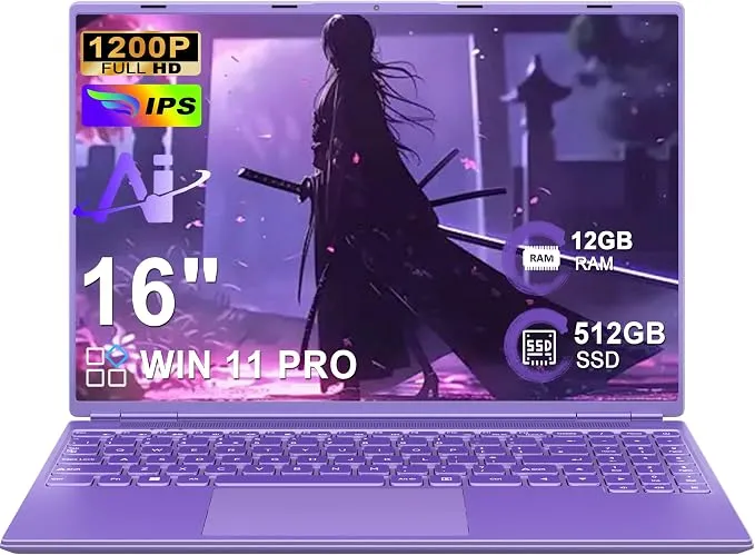 NOTODD Ordenador Portátil 16" Celeron N5095 hasta 2.9Ghz
