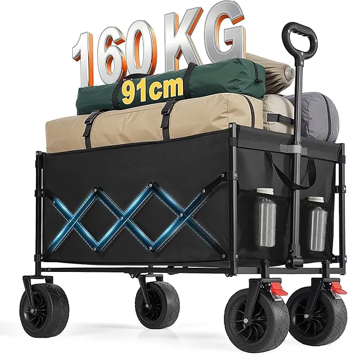 SONGMICS Carro Plegable, Carro de JardÃn con Asa