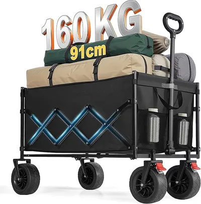 SONGMICS Carro Plegable, Carro de Jardín con Asa