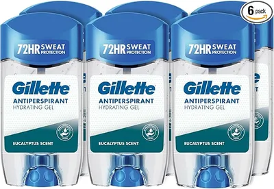 Gillette Clear Gel Eucalipto Antitranspirante y Desodorante para Hombre, Pack 6x70ml