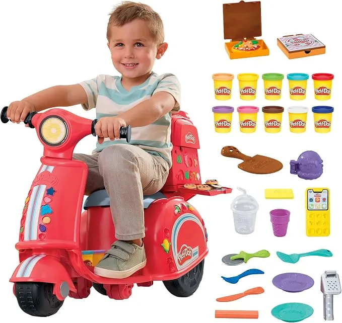 Play-Doh Moto Repartidora de Pizzas - Juguete Manual para Niños y Niñas (3-5 Años)