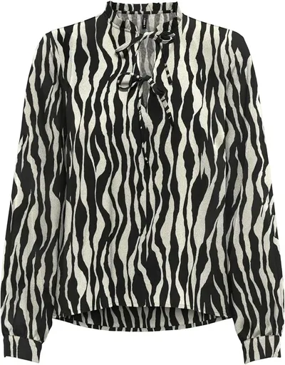 Onlnova Life Vis L/S Monica Top - Camiseta Manga Larga Negra Mujer Talla M