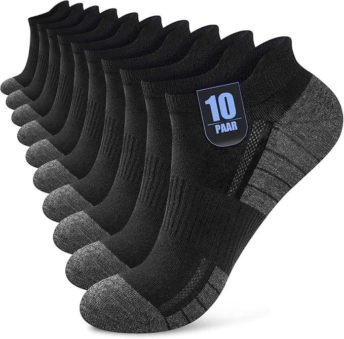 Pack 10 Pares Calcetines Tobilleros Effeet de Algodón Transpirable