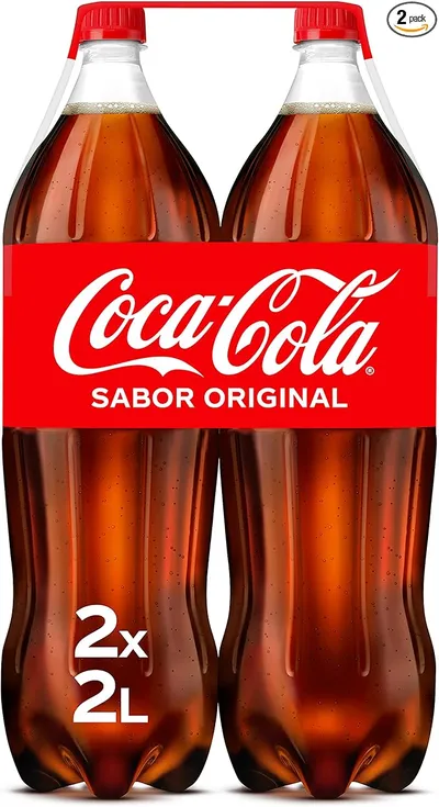 Coca-Cola Sabor Original, Refresco de Cola - Pack 2 Botellas 2 L