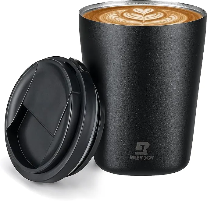 Riley Joy Taza de Viaje Aislada Acero Inoxidable 350ml Negra