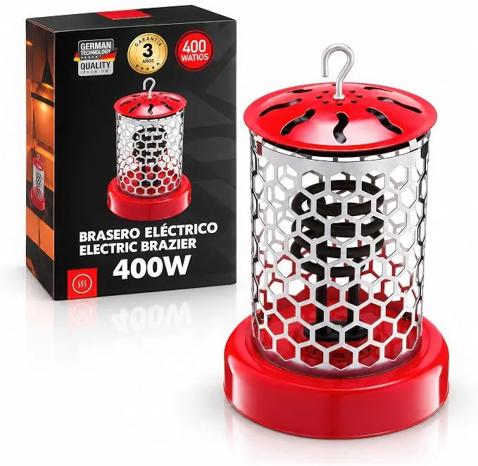 Brasero Eléctrico Fluvia 400W para Mesa Camilla con Calor Envolvente