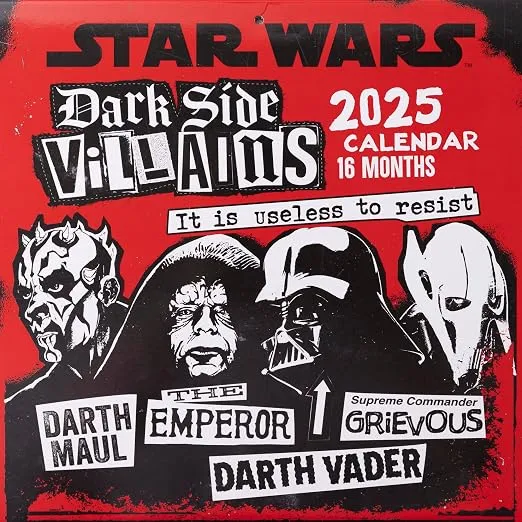 Calendario Star Wars Villains 2025 - 30 x 30 cm