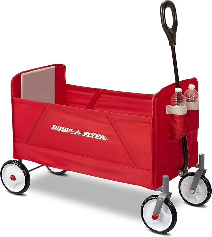 Radio Flyer EZ Vagón Plegable Rojo, Carro de Jardín y Carga para Niños +1.5 Años