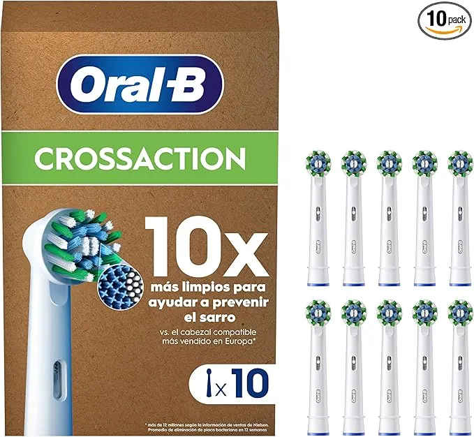 Oral-B Pro CrossAction Cabezales de Recambio Originales, Pack de 10