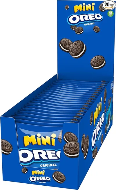 Galletas Oreo Mini Cacao con Relleno de Vainilla - Paquete 20 Bolsitas Individuales